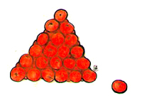 Pyramide med appelsiner